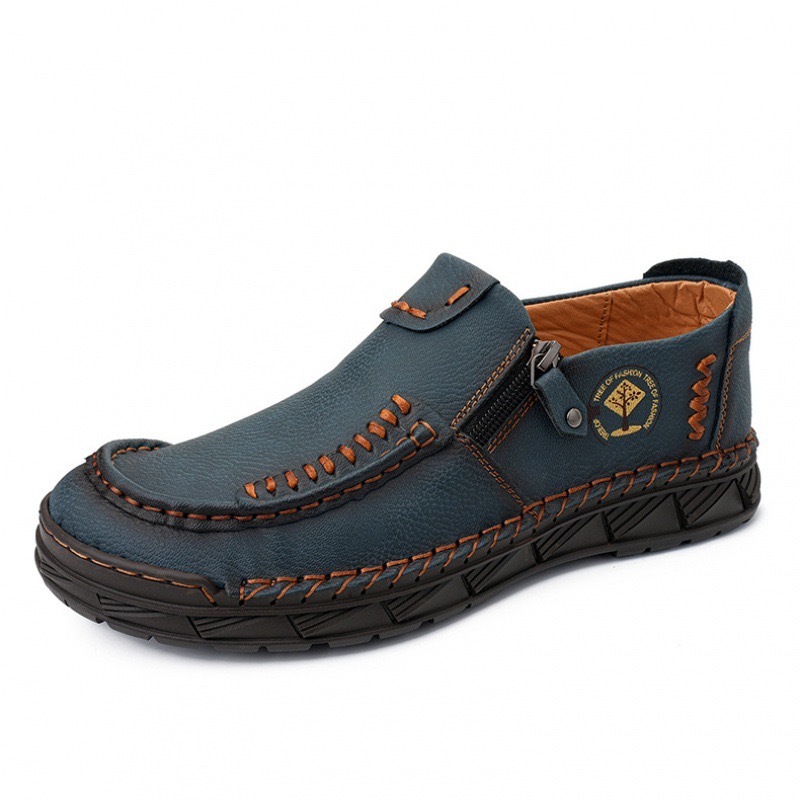 GARB Premium Leather Loafers - Arch Support, Shock Absorption, Easy Side Zip