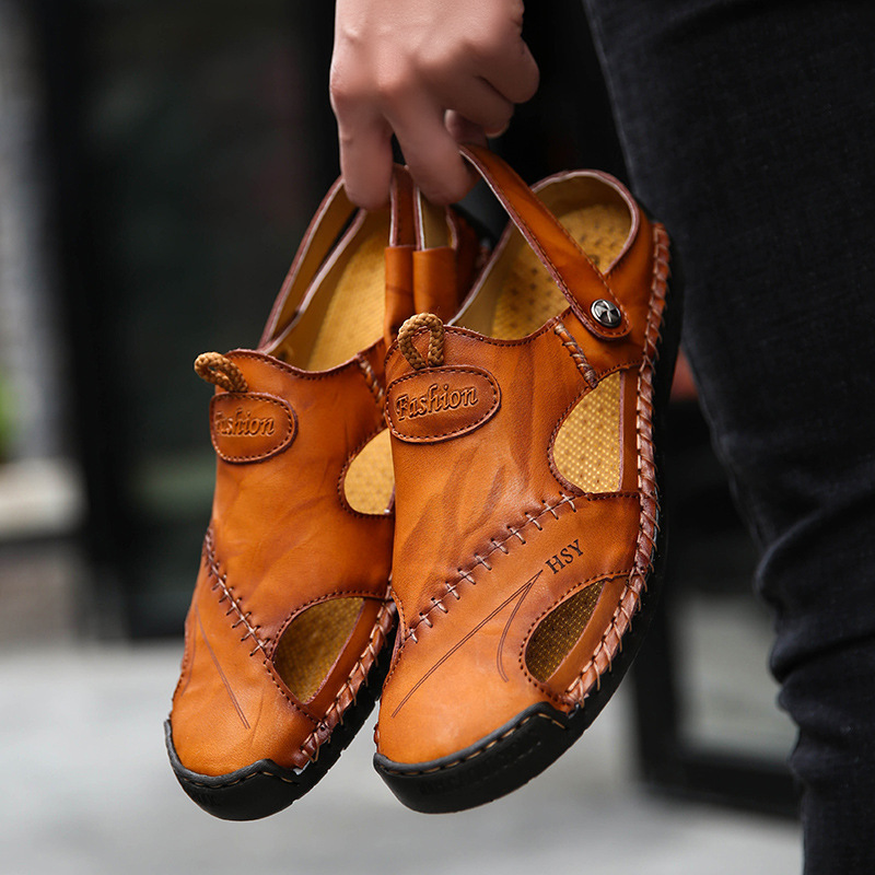 Men's Orthopedic Walking Genuine Leather Sandals