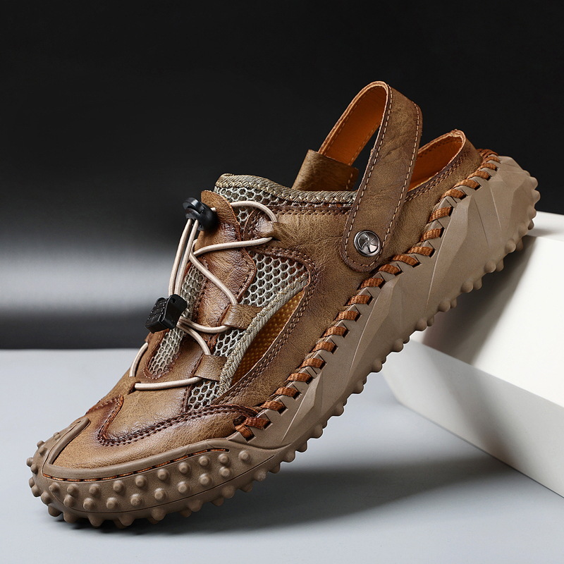 GARB Men's handmade genuine leather orthopedic slip-on shoes