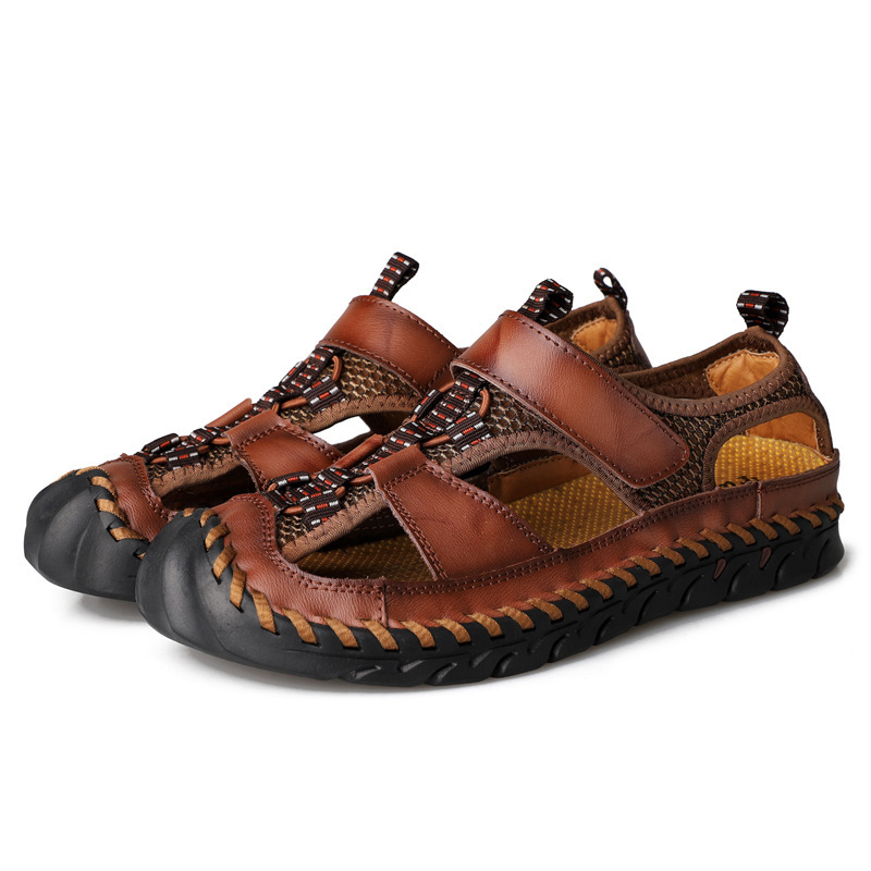 GARB  Men's handmade genuine leather slip-on sandals