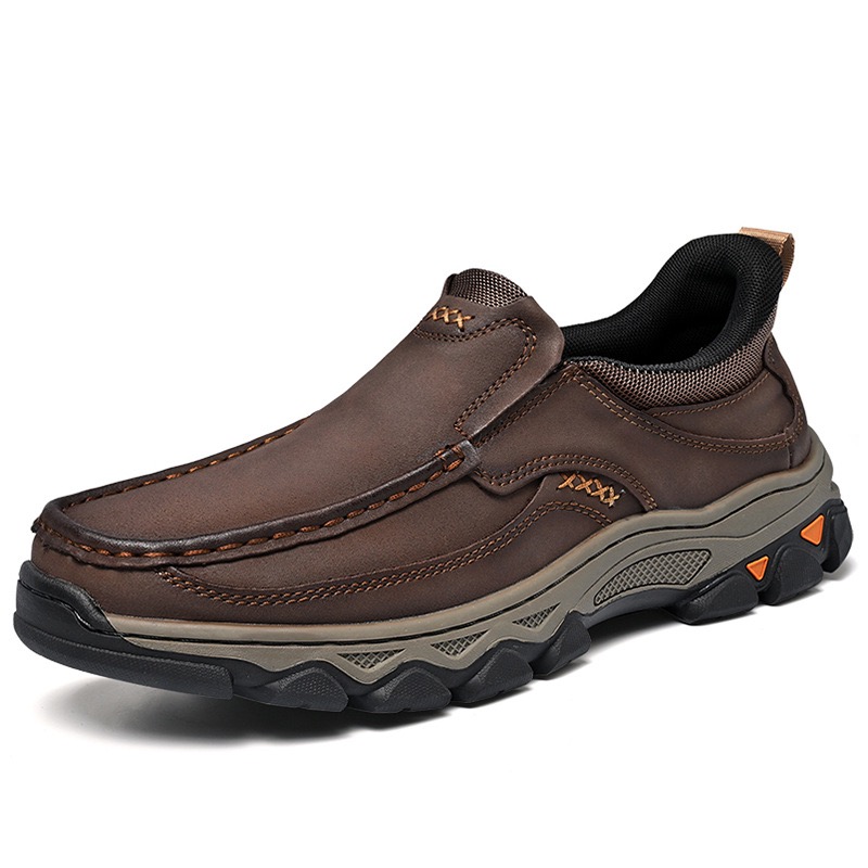 Mens Handcrafted Genuine Leather Orthopedic Outdoor Loafers -Arch Supp