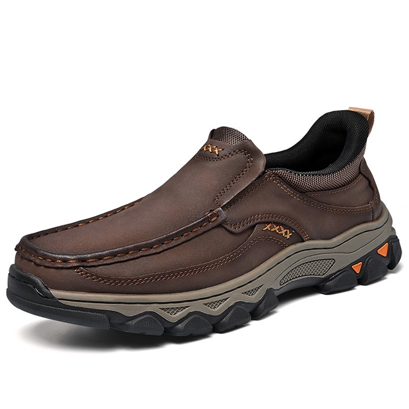 Mens Handcrafted Genuine Leather Orthopedic Outdoor Loafers -Arch Supp