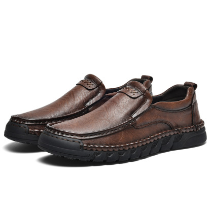 Men's Handmade Leather Loafers with Arch Support & Wide Toe Box