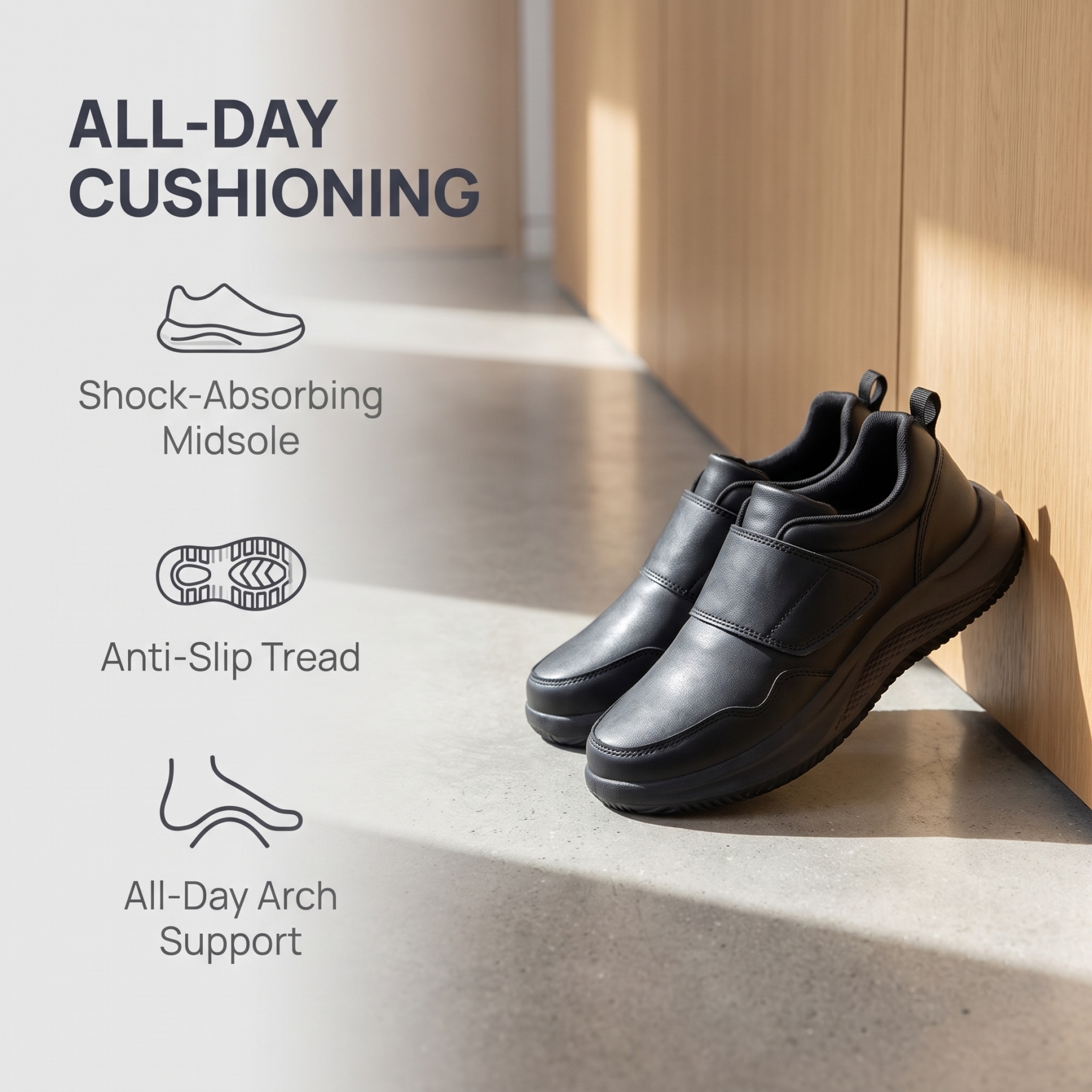 ⏰Last Day! 45% OFF  🔥MANTRAFF®Men's Slip-On Work Shoes, Waterproof Lightweight Walking Sneakers