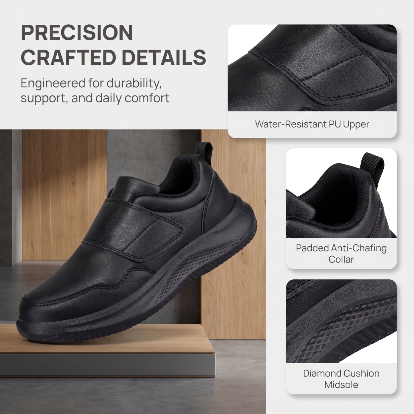 ⏰Last Day! 45% OFF  🔥MANTRAFF®Men's Slip-On Work Shoes, Waterproof Lightweight Walking Sneakers