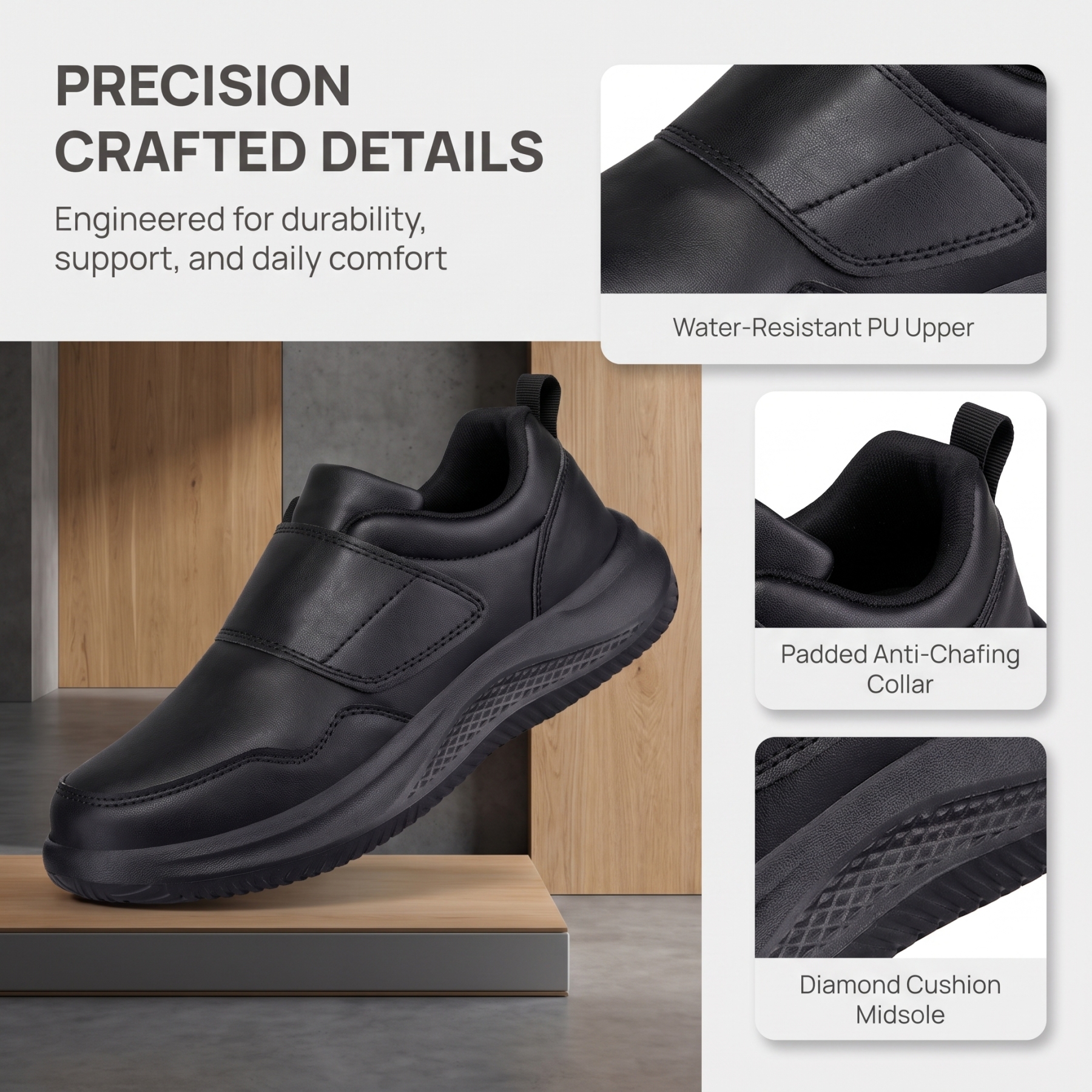 ⏰Last Day! 45% OFF  🔥MANTRAFF®Men's Slip-On Work Shoes, Waterproof Lightweight Walking Sneakers