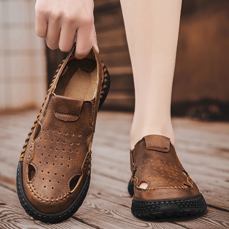 Men Handmade Genuine Leather Breathable Loafers by GARB
