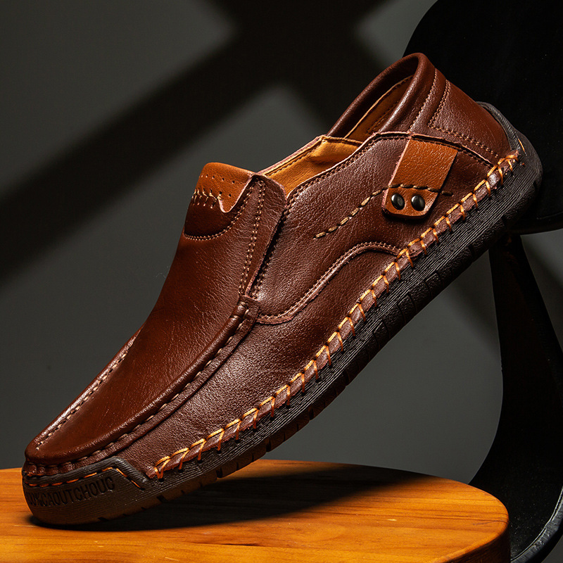 Men's Handmade Genuine Leather Slip-On Loafers by GARB