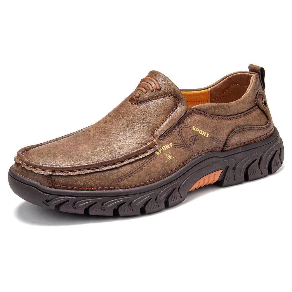 Men's handmade genuine leather orthopedic loafers