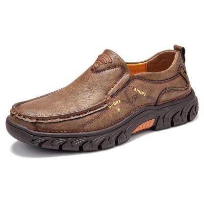 Men's handmade genuine leather orthopedic loafers