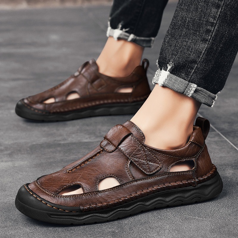 GARB Mens Handmade Cowhide orthopedic Sandals