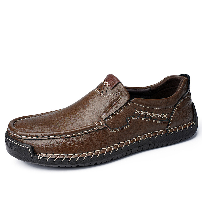 GARB Men’s Premium Leather Loafers - Arch Support & Wide Fit Slip-On Shoes