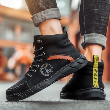 mens genuine leather orthopedic outdoor boots