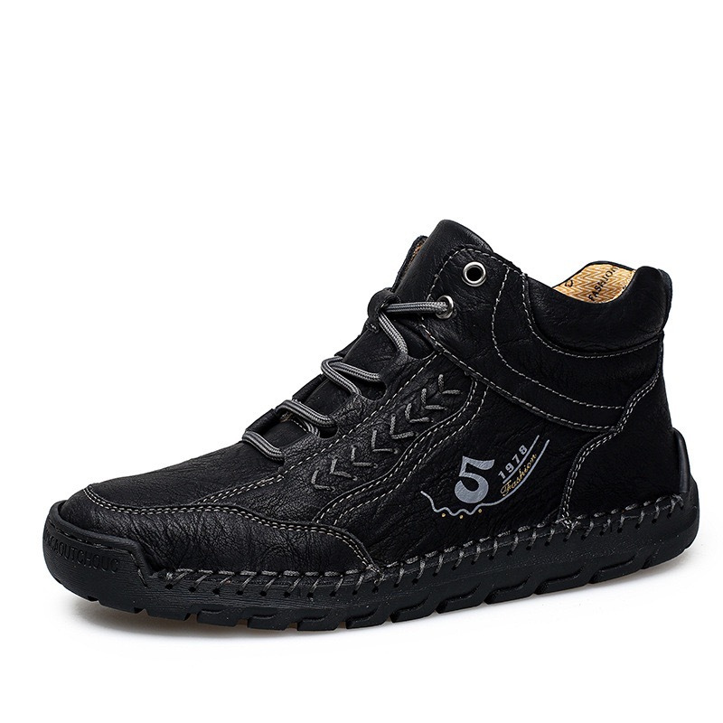mens genuine leather orthopedic boots