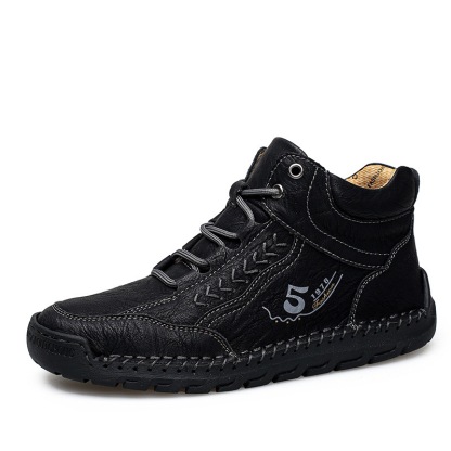 mens genuine leather orthopedic boots