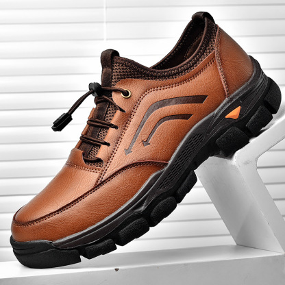 GARB®Men's handmade genuine leather drawstring slip-on orthopedic shoes