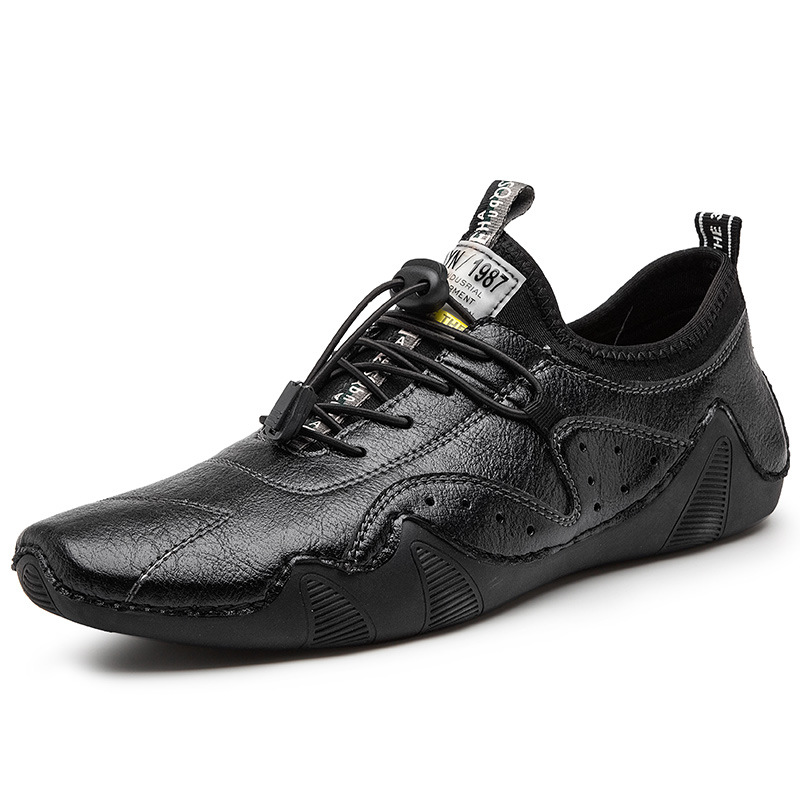 GARB Men's Handmade Orthopedic Breathable Lace-up Leather Shoes