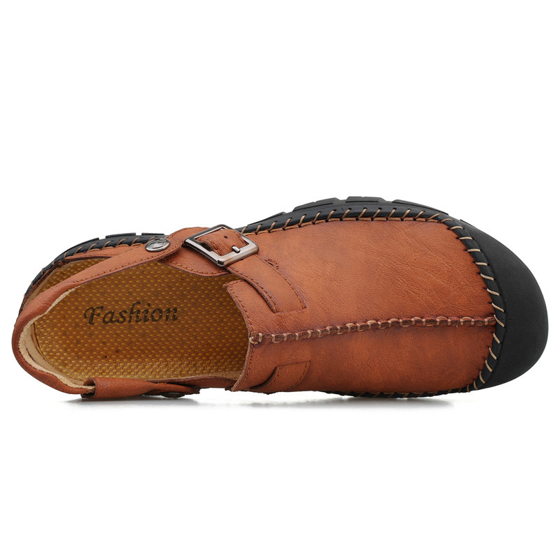 Men's handmade Italian cowhide two-way sandals