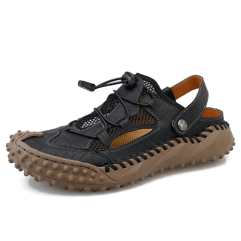 GARB Men's handmade genuine leather orthopedic slip-on shoes