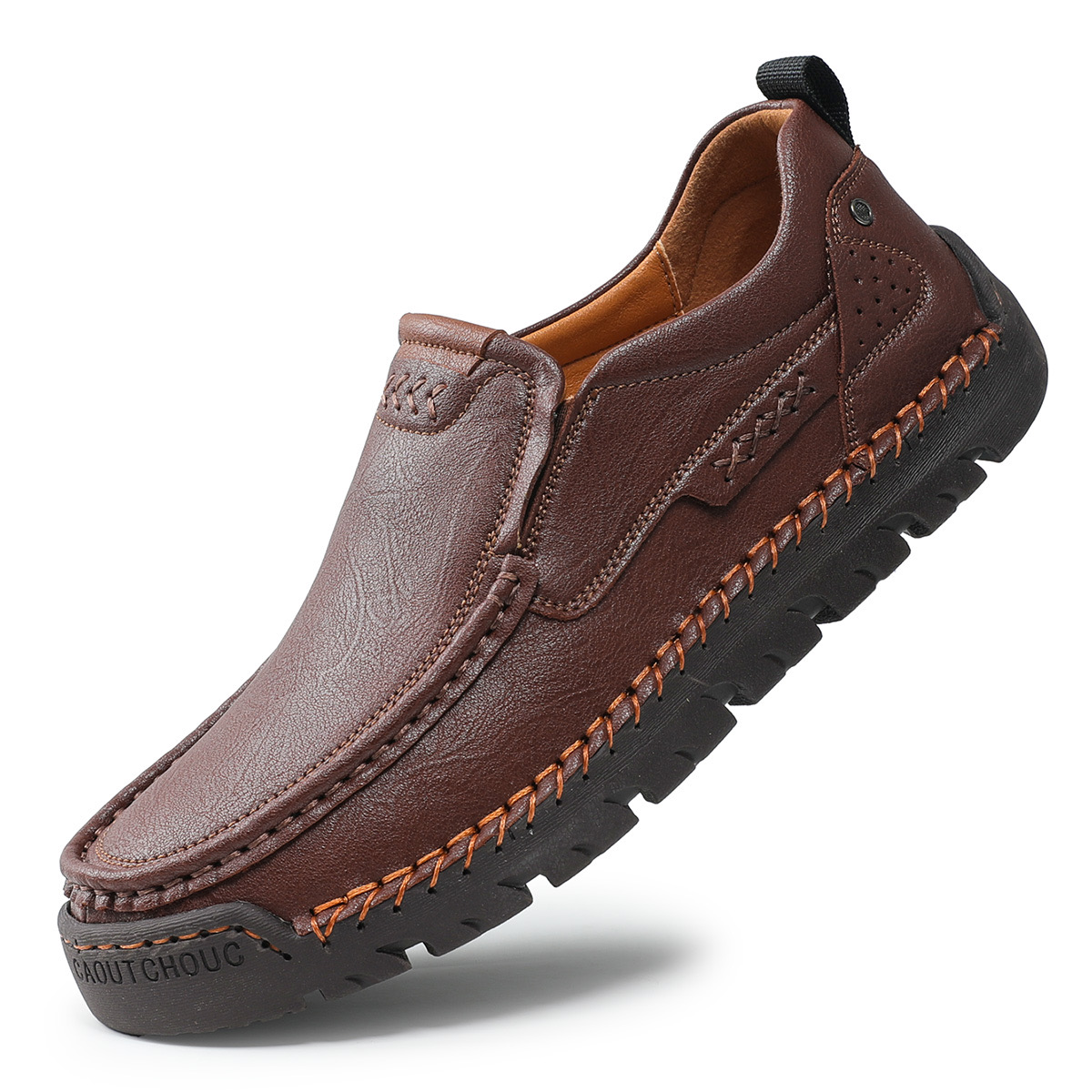 Mens Handcrafted Cowhide Orthopedic Loafers
