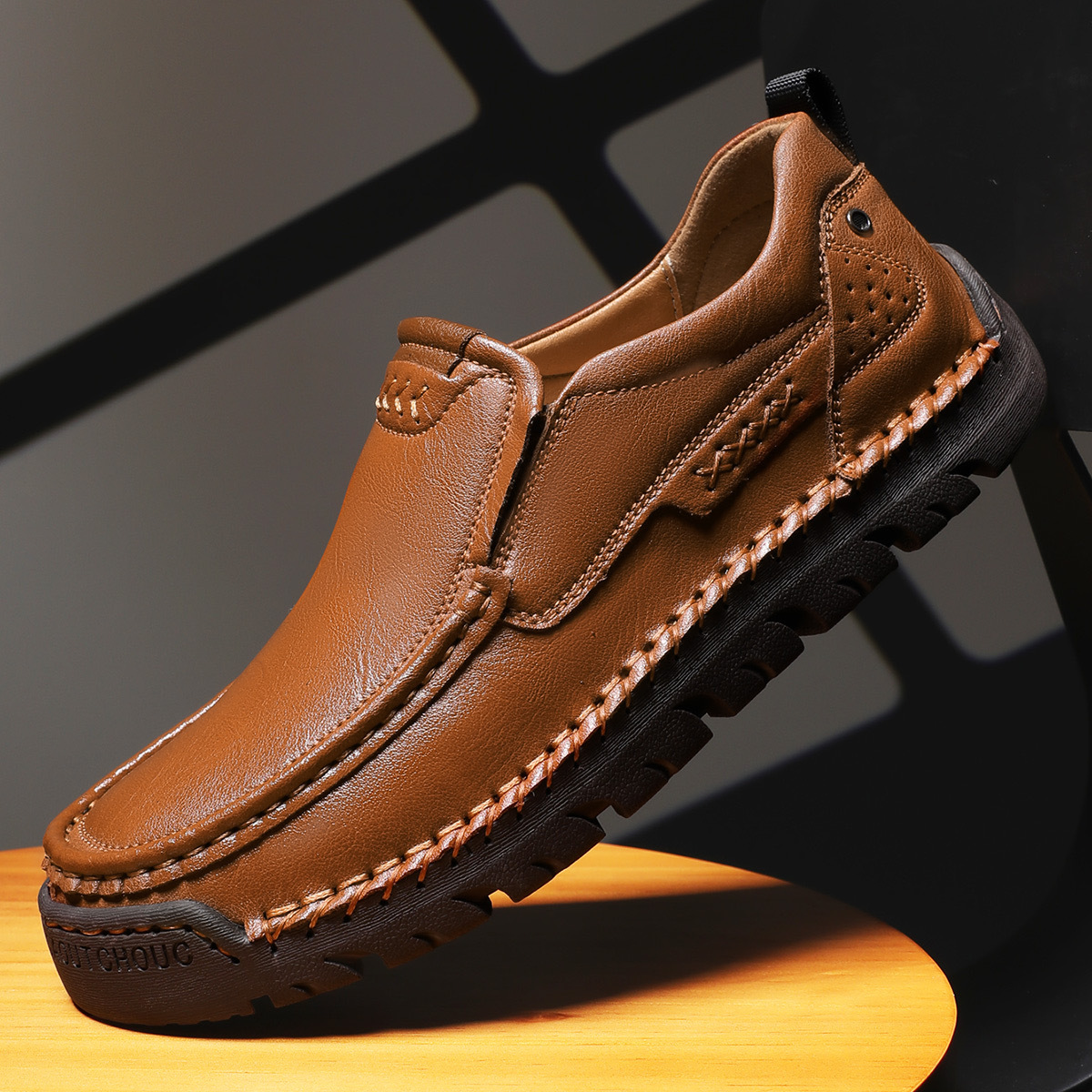 Mens Handcrafted Cowhide Orthopedic Loafers