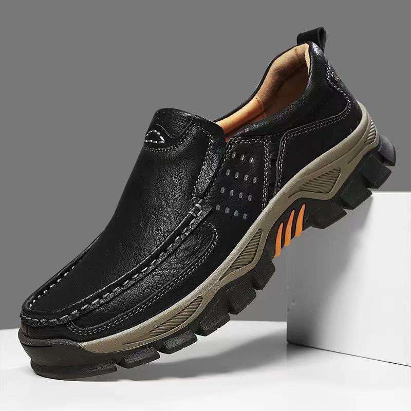 mens handmade genuine leather orthopedic walking shoes