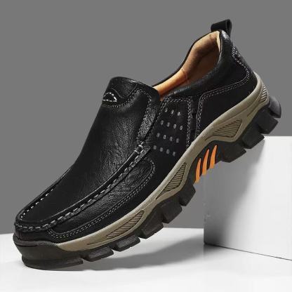 mens handmade genuine leather orthopedic walking shoes