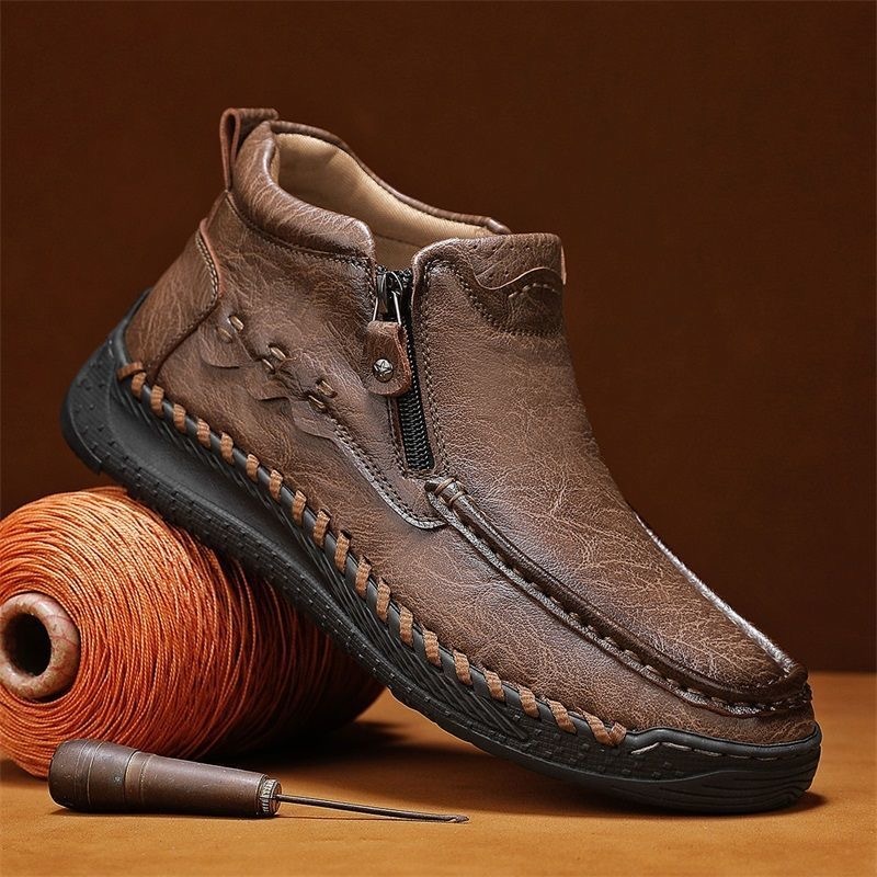 mens handmade genuine leather orthopedic boots
