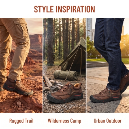 ⏰Last Day! 45% OFF  🔥VELTOE®Men's Waterproof Leather Outdoor Trekking Shoes