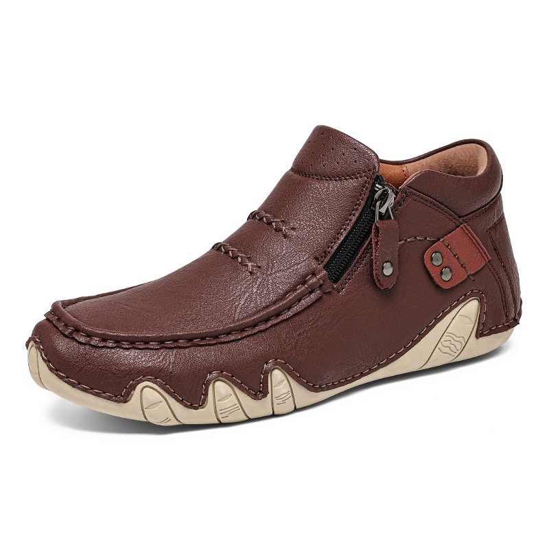 mens handmade genuine leather oerhopedic walking boots
