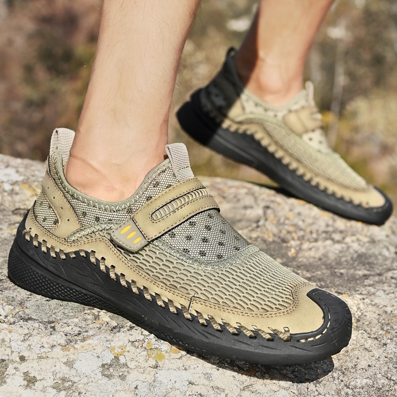 GARB Men's Handcrafted Genuine Leather Breathable Outdoor Sneakers