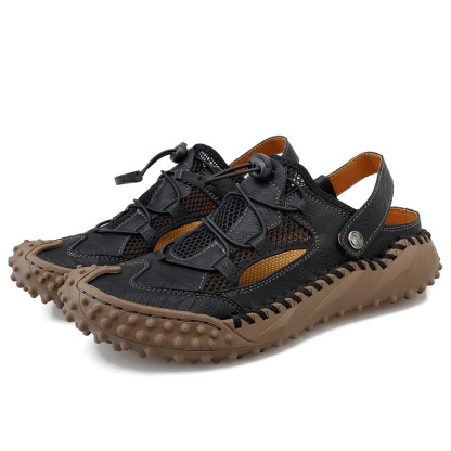 GARB Men's handmade genuine leather orthopedic slip-on shoes