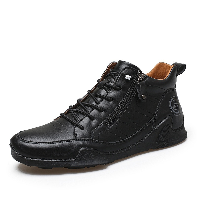 mens genuine leather orthopedic boots