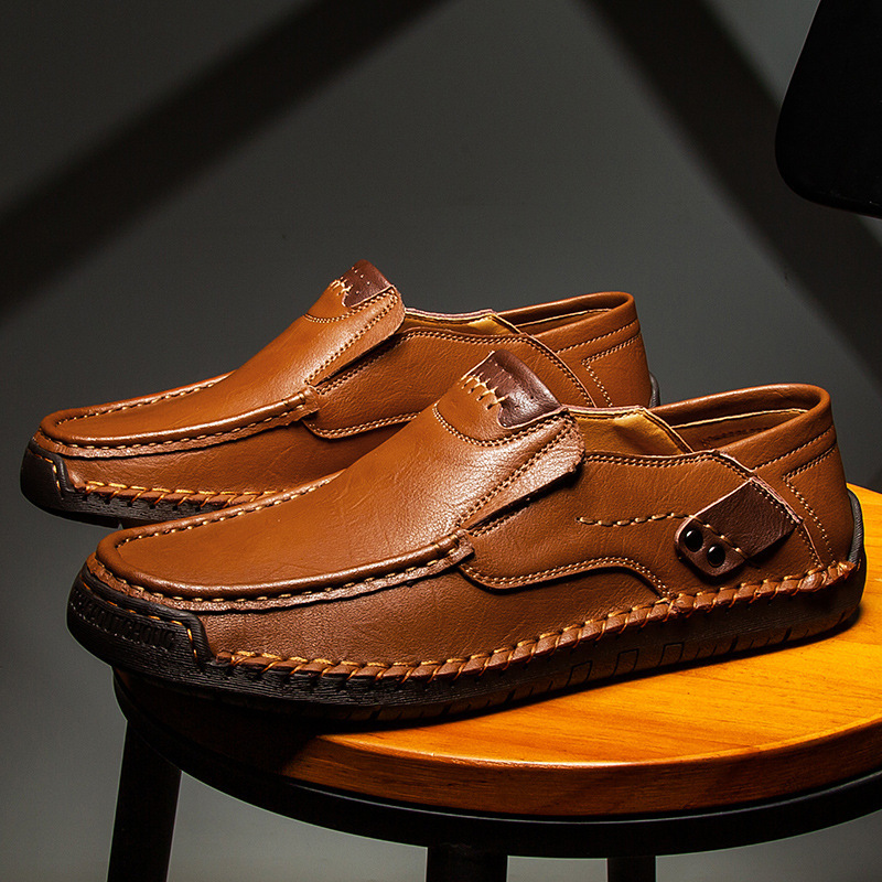 Men's Handmade Genuine Leather Slip-On Loafers by GARB