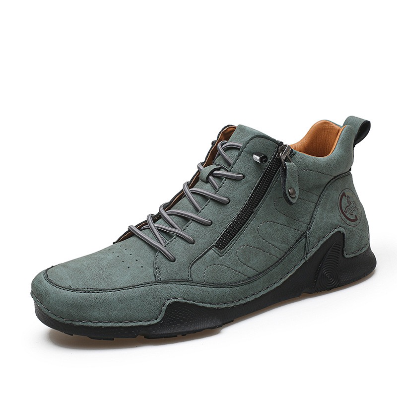 mens genuine leather orthopedic boots