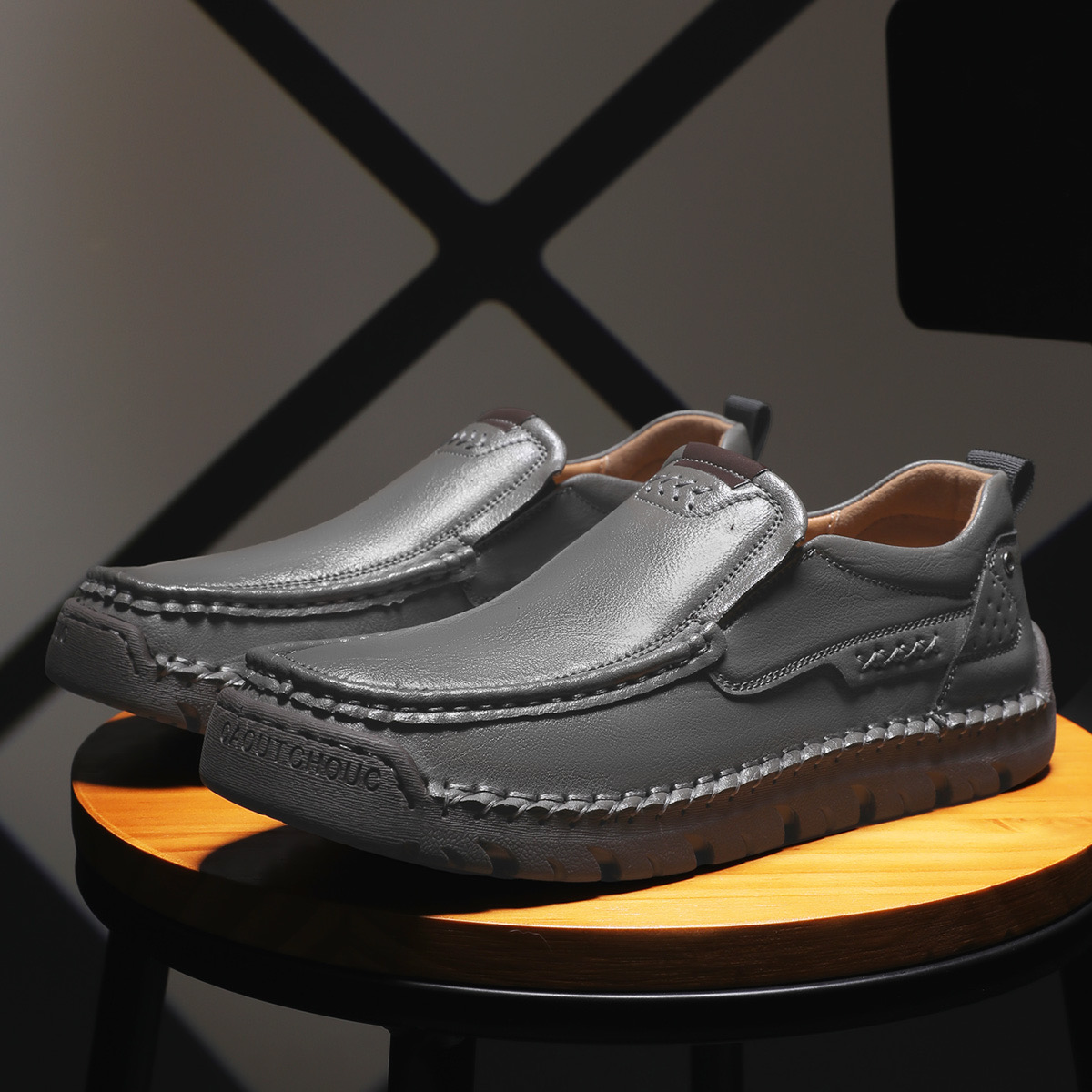 Mens Handcrafted Cowhide Orthopedic Loafers