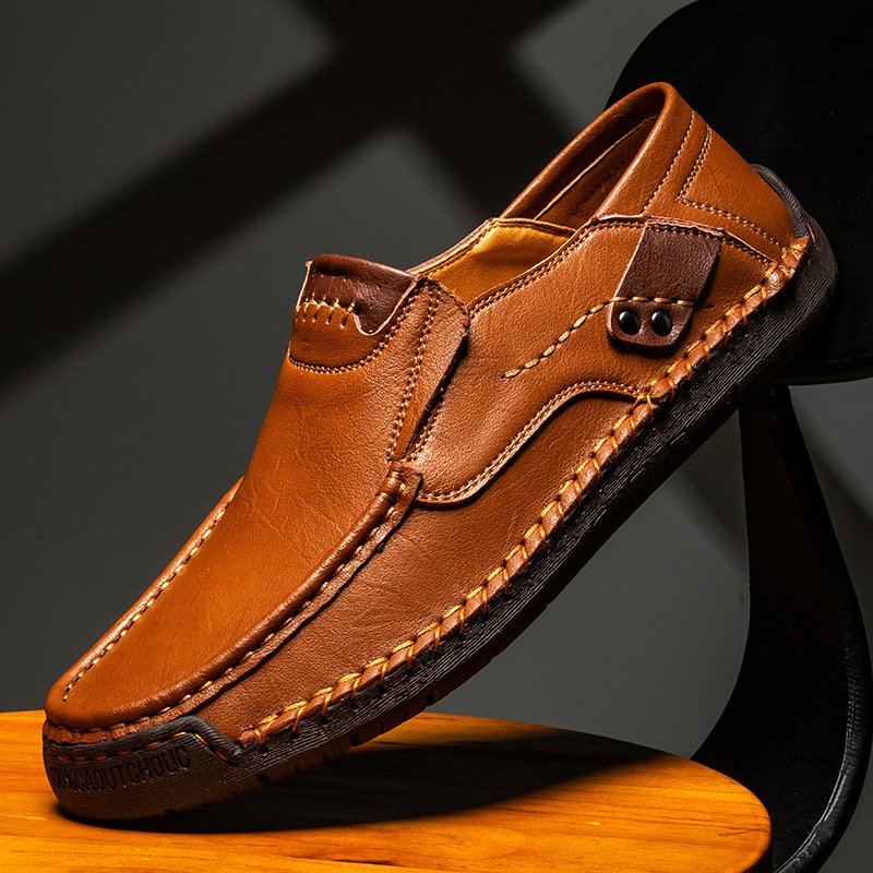 Men's Handmade Genuine Leather Slip-On Loafers by GARB