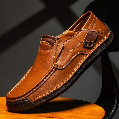 Men's Handmade Genuine Leather Slip-On Loafers by GARB