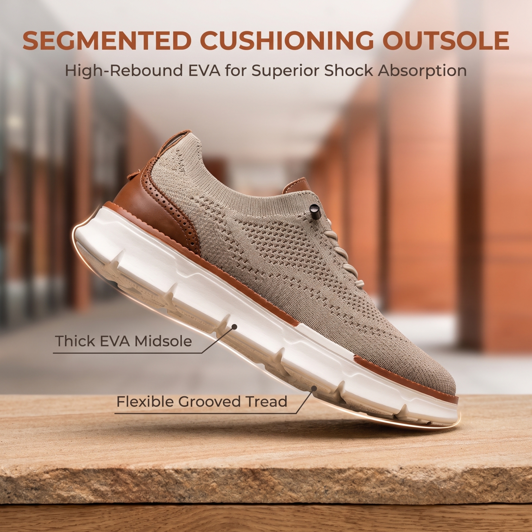 ⏰Last Day! 45% OFF  🔥GARB®Men's Breathable Knit Casual Dress Shoes Quick Lace-Up Lightweight Walking Shoes