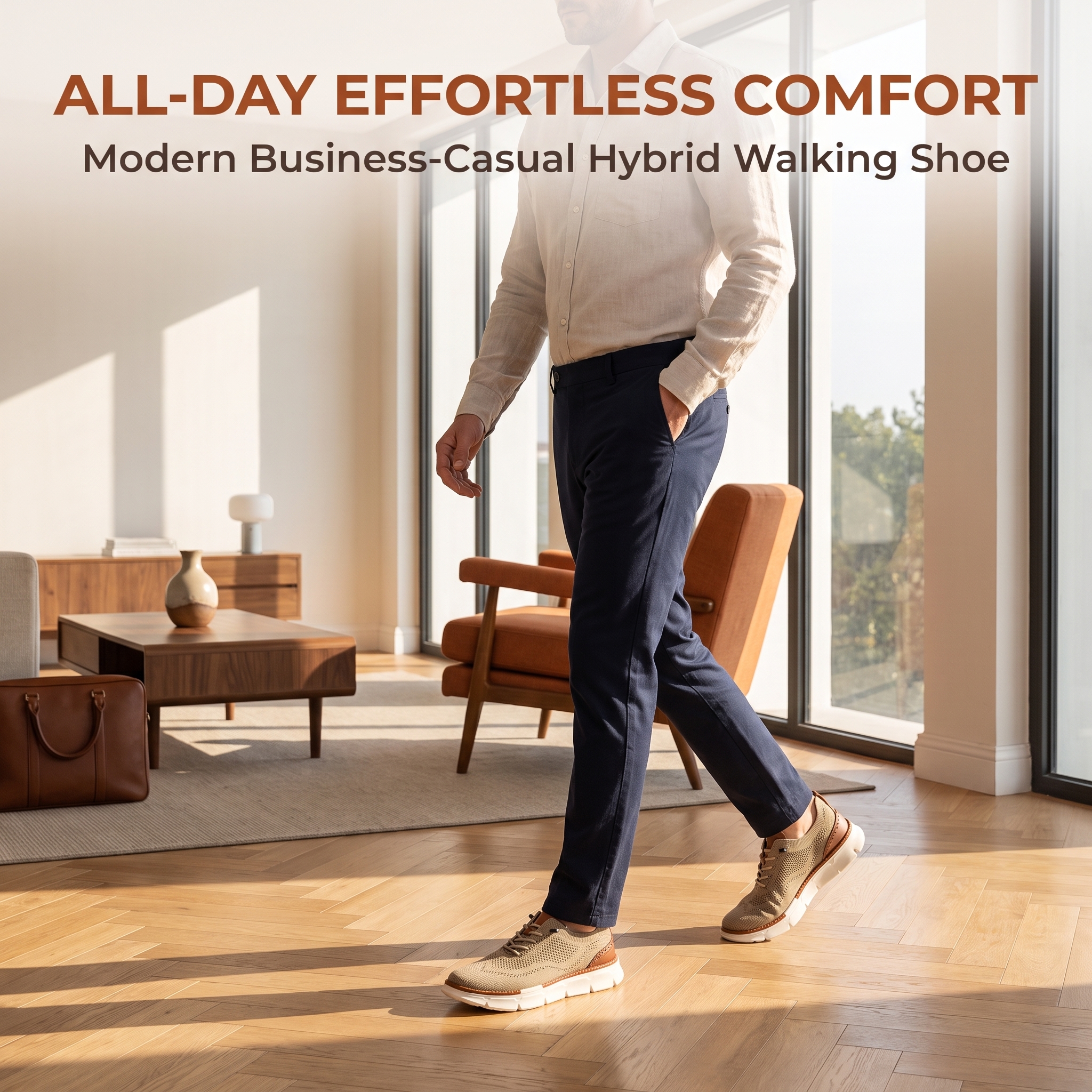 ⏰Last Day! 45% OFF  🔥GARB®Men's Breathable Knit Casual Dress Shoes Quick Lace-Up Lightweight Walking Shoes