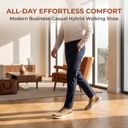 ⏰Last Day! 45% OFF  🔥GARB®Men's Breathable Knit Casual Dress Shoes Quick Lace-Up Lightweight Walking Shoes