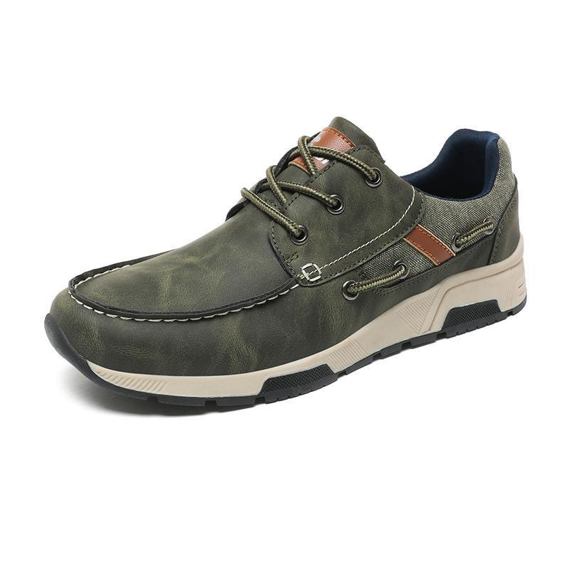 Men's Leather Orthopedic Sneakers - Wide Toe Box, Arch Support, Comfor
