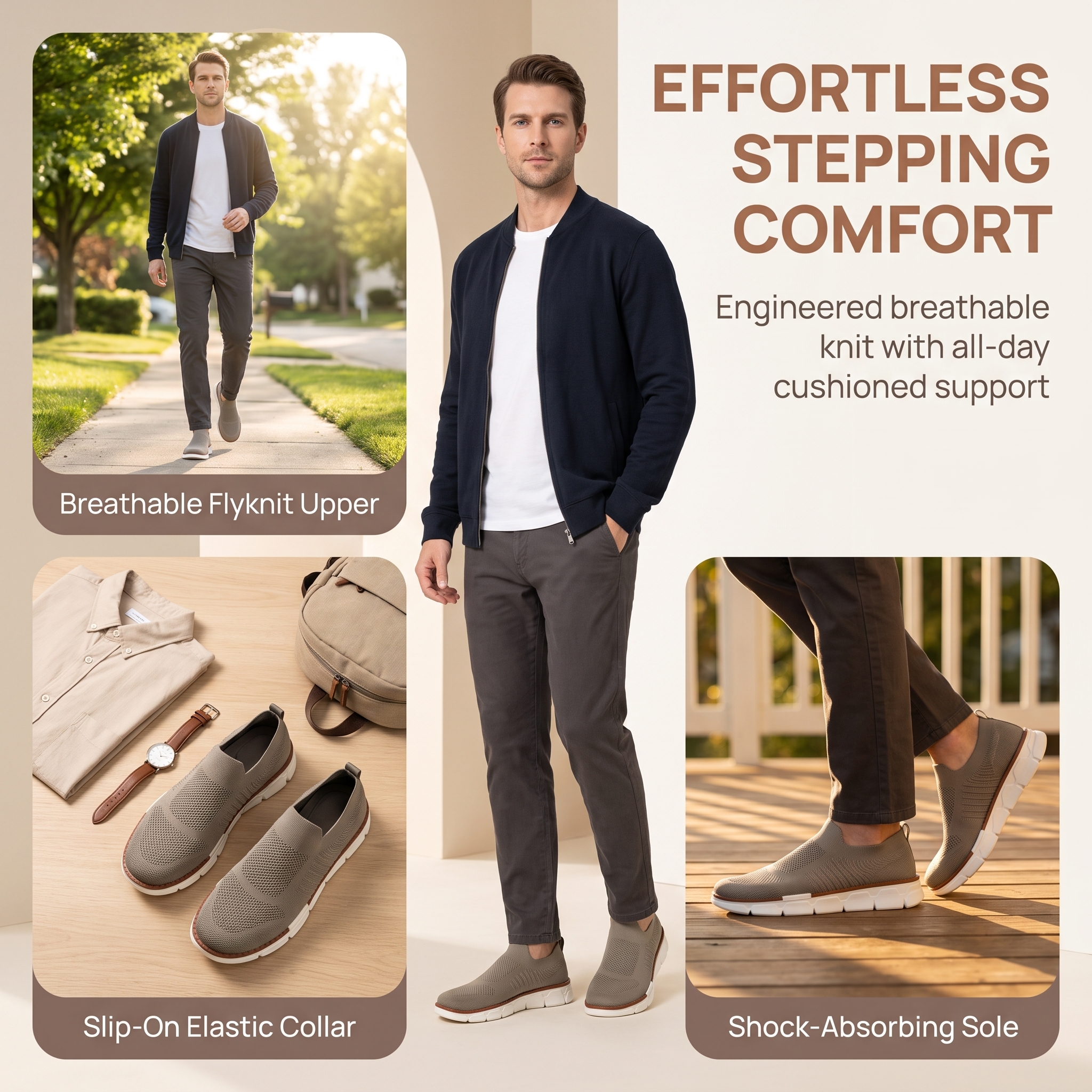 ⏰Last Day! 45% OFF  🔥MANTRAFF®Men's Knitted Slip-On Casual Walking Shoes
