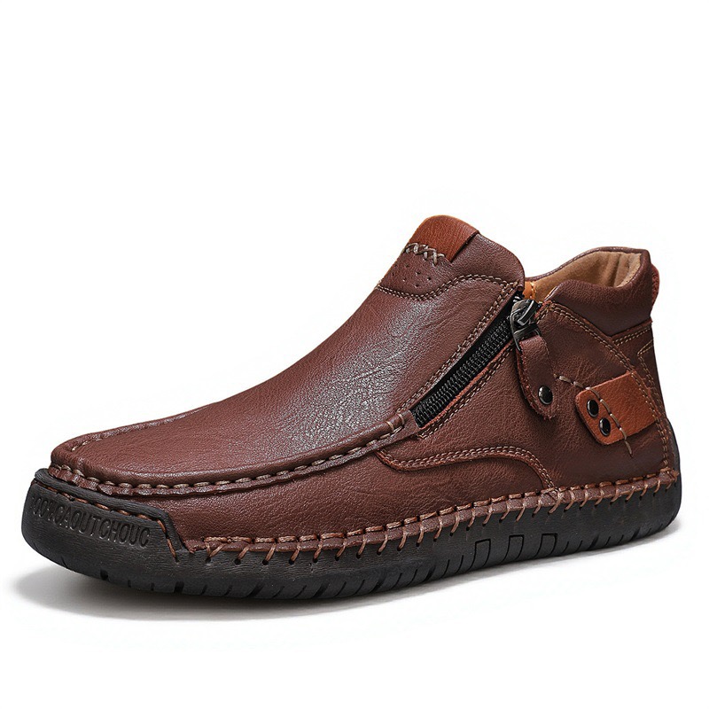 mens handmade genuine leather orthopedic walking boots