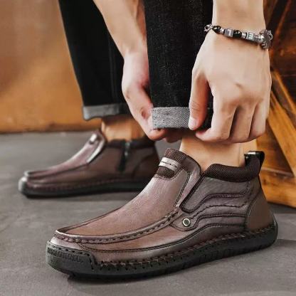 Men's Handmade Genuine Leather No-glue Orthopedic Boots