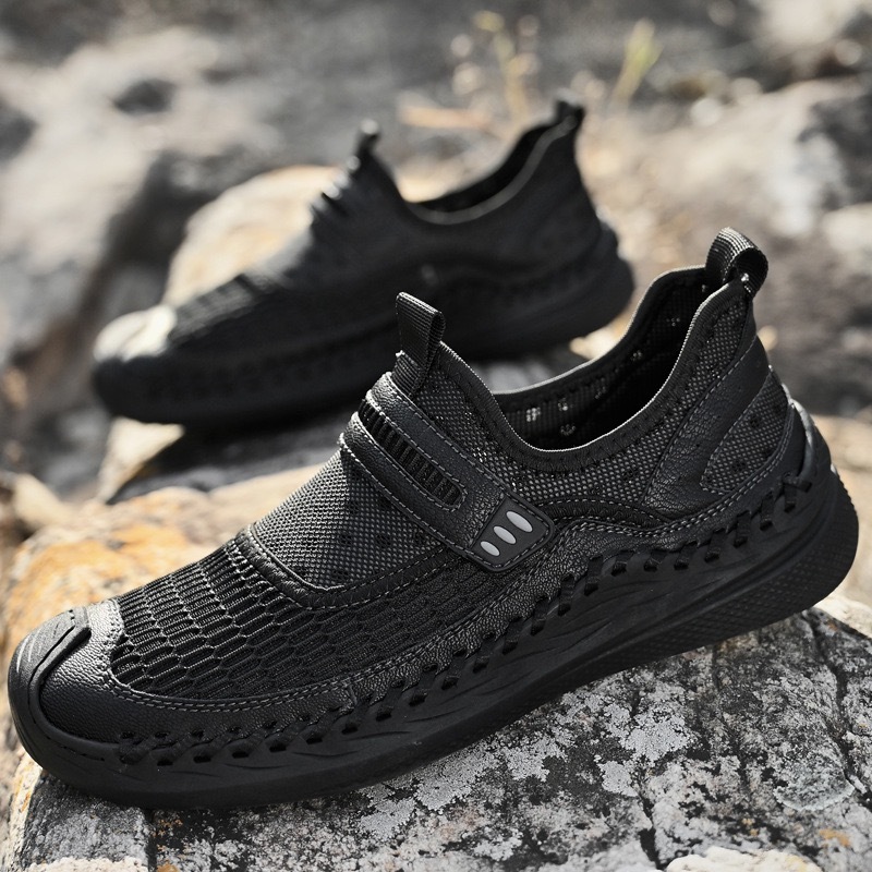 GARB Men's Handcrafted Genuine Leather Breathable Outdoor Sneakers