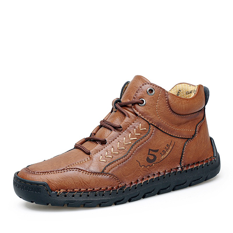 mens genuine leather orthopedic boots