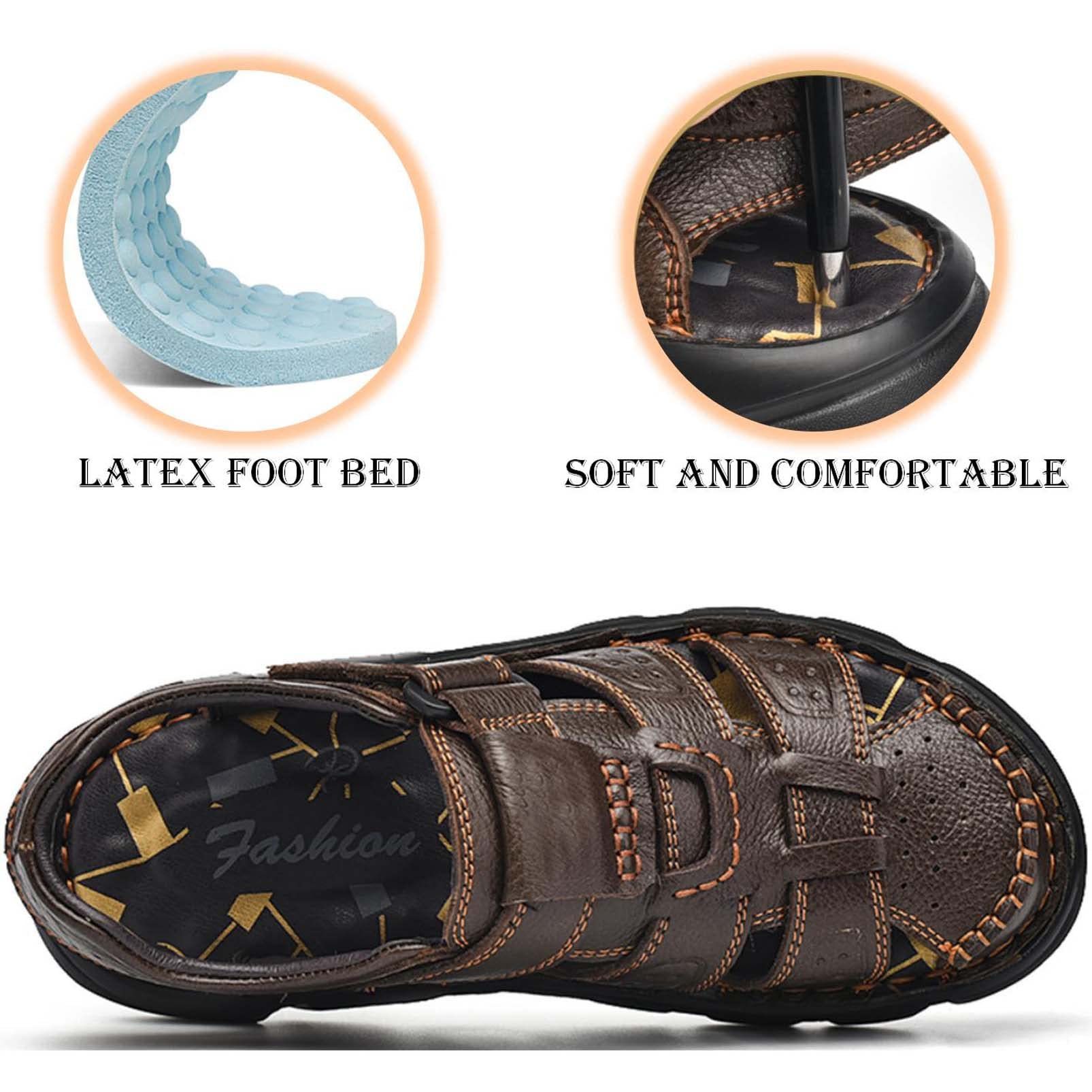 Men's  Closed Toe Outdoor Handmade Leather Sandal