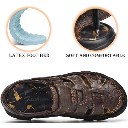 Men's  Closed Toe Outdoor Handmade Leather Sandal