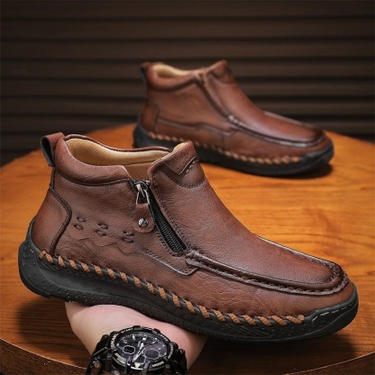 mens handmade genuine leather orthopedic boots